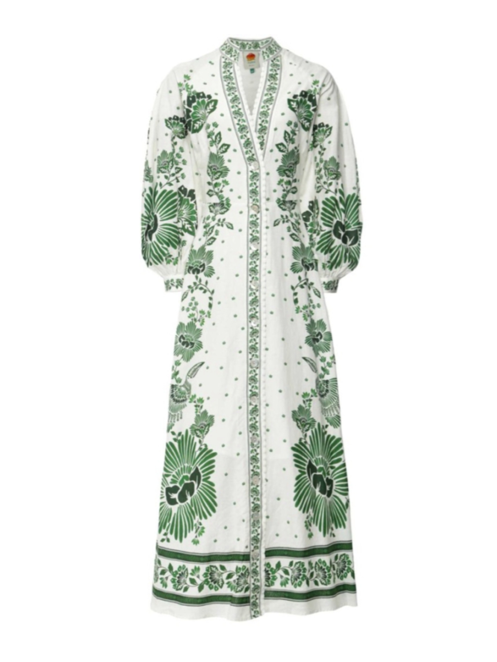 Women's FARM Rio White Green Floral Maxi Dress XS - Picture 4 of 16